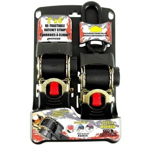 Erickson 2" X 6' Black Re-Tractable Ratchet Straps 2-Pack - 4000 LB Rated
