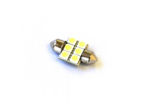 Race Sport Lighting RS-31MM-A-5050 31mm 5050 LED 6 Chip Bulbs Amber Individual