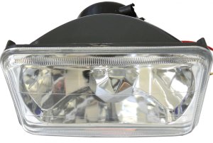 Race Sport Lighting RS-7012B 4x6 Inch Diamond Cut Rectangle Headlight Conversion Lens Pair