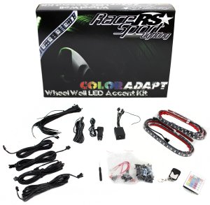 Race Sport Lighting RSWWKIT Adaptive RGB LED Wheel Well Kit with Key Card RGB Remote ColorADAPT