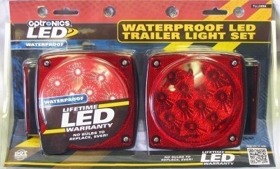 Optronics Waterproof LED Square Combo Trailer Light Kit Includes Driver & Passenger Tail Lights