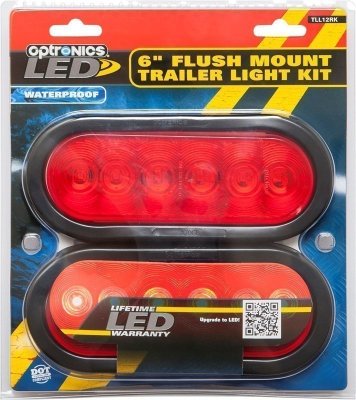 Optronics LED 6" Oval Flush Mount Trailer Light Kit PL-3 Connection