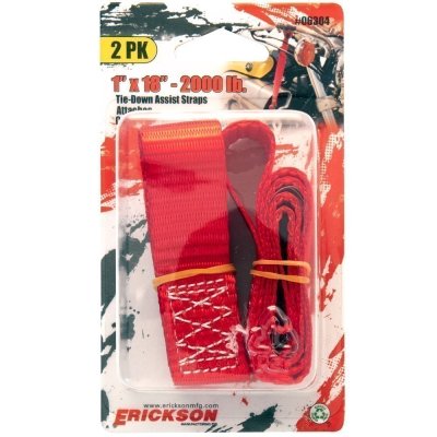 Erickson 1" x 18" Red Tie Down Assist Straps 2-Pack - 2000 LB Rated