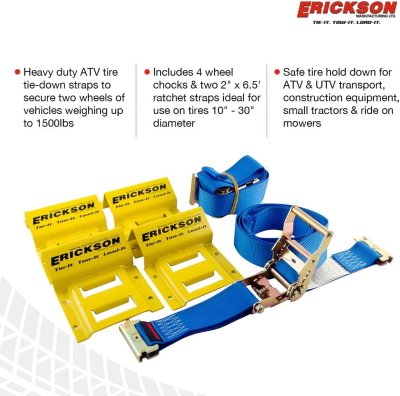 Erickson Wheel Chock and Tire Strap Kit - 1500 LB Rated
