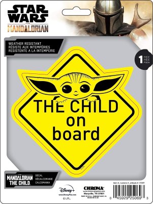 Chroma Graphics Mandalorian The Child On Board Yellow Stick-Onz Decal