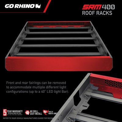 Go Rhino 5934068T - SRM400 68" Fabricated Customizable Steel Basket Roof Rack - Textured Black