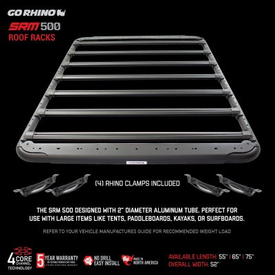 Go Rhino 5935065T - SRM500 65" Flat Platform Roof Rack - Textured Black