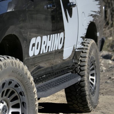 Go Rhino - RB20 Running Boards With Mounting Brackets - Protective Bedliner Coating