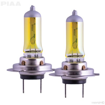 PIAA 22-13407 Solar Yellow H7 Light Bulb (2500K - 12V 55W) - 2 Pack