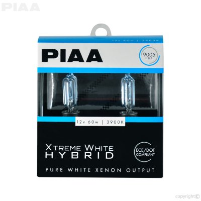 PIAA 23-10195 Xtreme White Hybrid 9005 Bulb (3900K - 12V 60W) - 2 Pack
