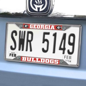 Fanmats College Team Chrome Metal License Plate Frame