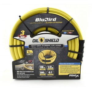 BluBird OilShield RMA Class A Rubber 1/2" Air Hose Professional Grade for Shops, Garage